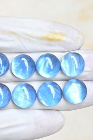 Aurora Opal Gemstone Smooth Round Shape Cabochon High Quality Loose Gemstones For Jewelry Making 14 MM Size 8 Pcs V4130