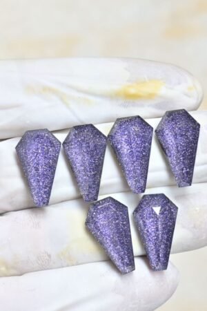 Natural Blue Gold Stone Gemstone Step Cut Fancy Shape Cabochon High Quality Loose Gemstones For Jewelry Making 20x12 MM Size 6 Pcs V4132