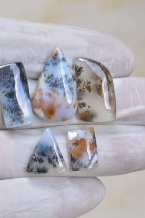 Natural Turkish Agate Gemstone Smooth Mix Shape Cabochon High Quality Loose Gemstones For Jewelry Making 14-16 MM Size 5 Pcs V4136