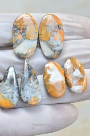 Natural Maligano Jasper Gemstone Smooth Mix Shape Cabochon High Quality Loose Gemstones For Jewelry Making 23-29 MM Size 3 Pair V4143