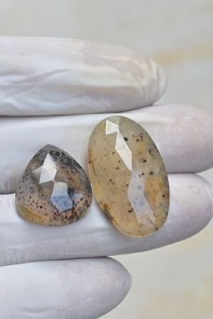 Natural Dendrite Agate Gemstone Rose Cut Mix Shape Cabochon High Quality Loose Gemstones For Jewelry Making 20-30 MM Size 2 Pcs V4148