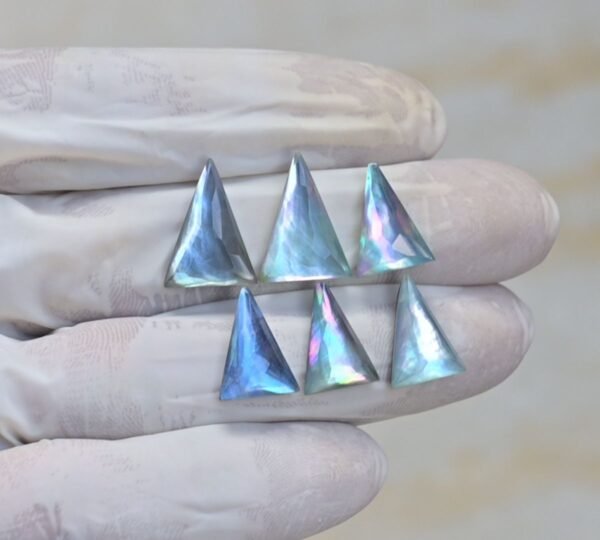 Natural Mother Of Pearl Gemstone Smooth Fancy Shape Cabochon High Quality Loose Gemstones For Jewelry Making 15-18 MM Size 6 Pcs V4149