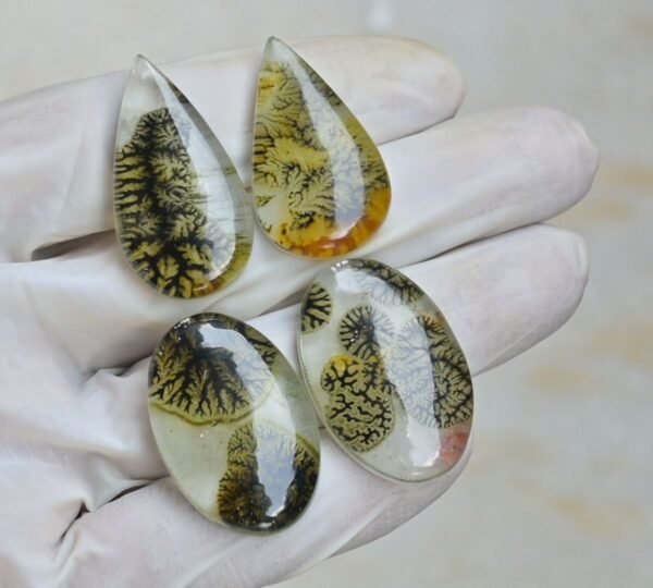Natural Crystal With Scenic Effect Doublet Gemstone Smooth Mix Shape Cabochon High Quality Loose Gemstones For Jewelry Making 33-35 MM Size 4 Pcs V4176 - Image 2