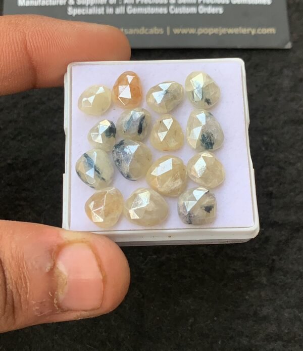 Natural Silverite Gemstone Rose Cut Fancy Shape Cabochon High Quality Loose Gemstones For Jewelry Making 7-10 MM 15 Pcs V4294