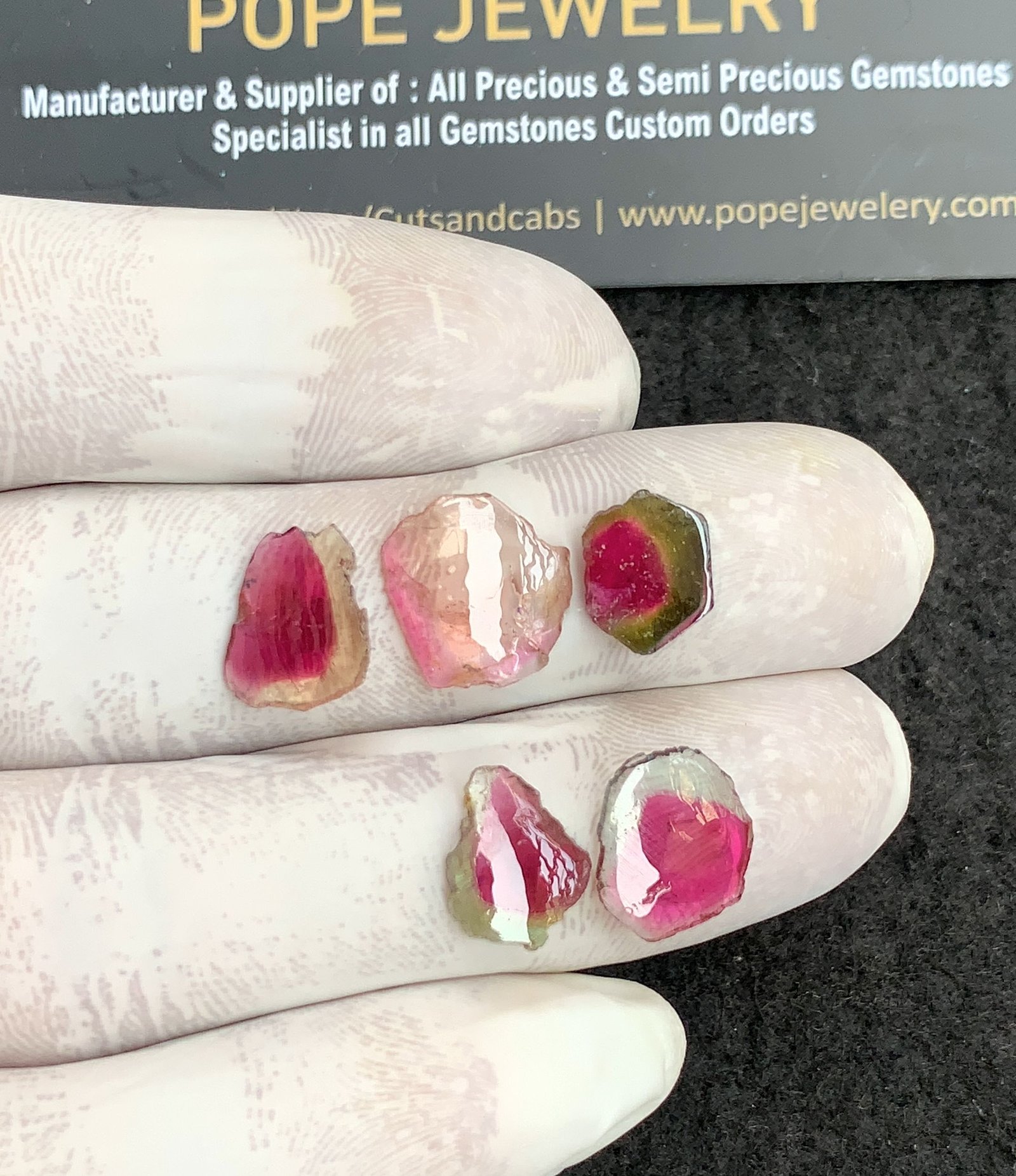 Natural Watermelon Tourmaline Gemstone Smooth Fancy Shape Cabochon High Quality Loose Gemstones For Jewelry Making 10-13 MM Size 5 Pcs V4323