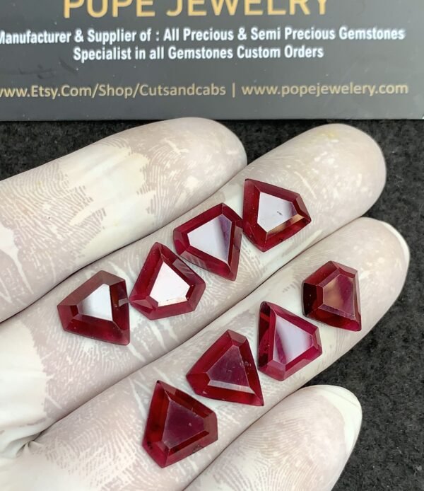 Natural Garnet Gemstone Step Cut Fancy Shape Cabochon High Quality Loose Gemstones For Jewelry Making 12 MM Size 8 Pcs V4329 - Image 2