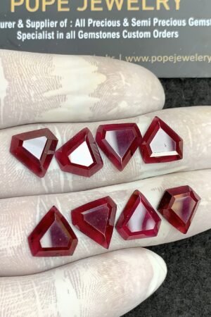 Natural Garnet Gemstone Step Cut Fancy Shape Cabochon High Quality Loose Gemstones For Jewelry Making 12 MM Size 8 Pcs V4329