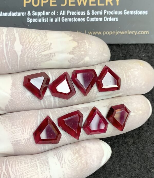 Natural Garnet Gemstone Step Cut Fancy Shape Cabochon High Quality Loose Gemstones For Jewelry Making 12 MM Size 8 Pcs V4329