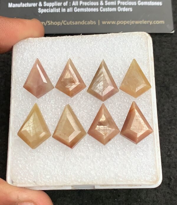 Natural Yellow Silky Sapphire Gemstone Step Cut Fancy Shape Cabochon High Quality Loose Gemstones For Jewelry Making 16-18 MM Size 8 Pcs V4338