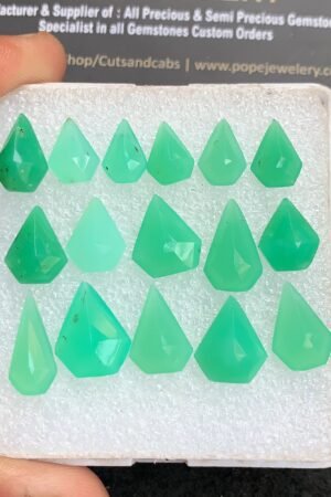 Natural Chrysoprase Gemstone Step Cut Fancy Shape Cabochon Beautiful Amazing & High Quality Loose Gemstones For Jewelry Making 10-16 MM Size 16 Pcs V4352