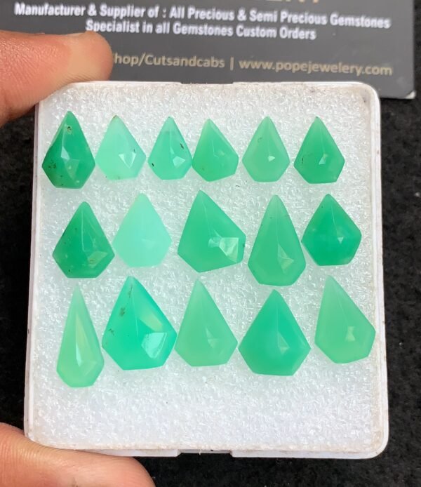 Natural Chrysoprase Gemstone Step Cut Fancy Shape Cabochon Beautiful Amazing & High Quality Loose Gemstones For Jewelry Making 10-16 MM Size 16 Pcs V4352