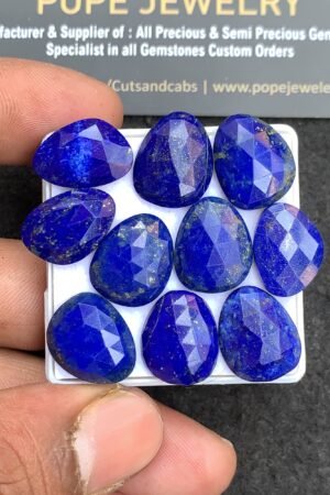 Natural Lapis Lazuli Gemstone Rose Cut Fancy Shape Cabochon High Quality Loose Gemstones For Jewelry Making 16-15 MM Size 10 Pcs V4356