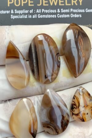 Natural Montana Agate Gemstone Smooth Mix Shape Cabochon High Quality Loose Gemstones For Jewelry Making 18-30 MM Size 6 Pieces V4369