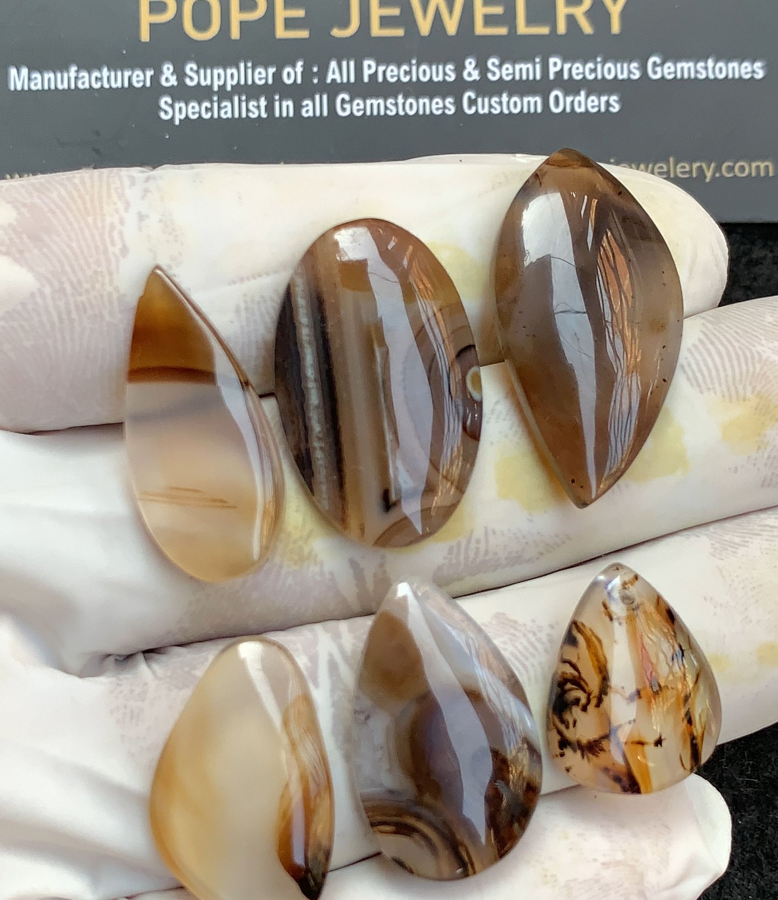 Natural Montana Agate Gemstone Smooth Mix Shape Cabochon High Quality Loose Gemstones For Jewelry Making 18-30 MM Size 6 Pieces V4369