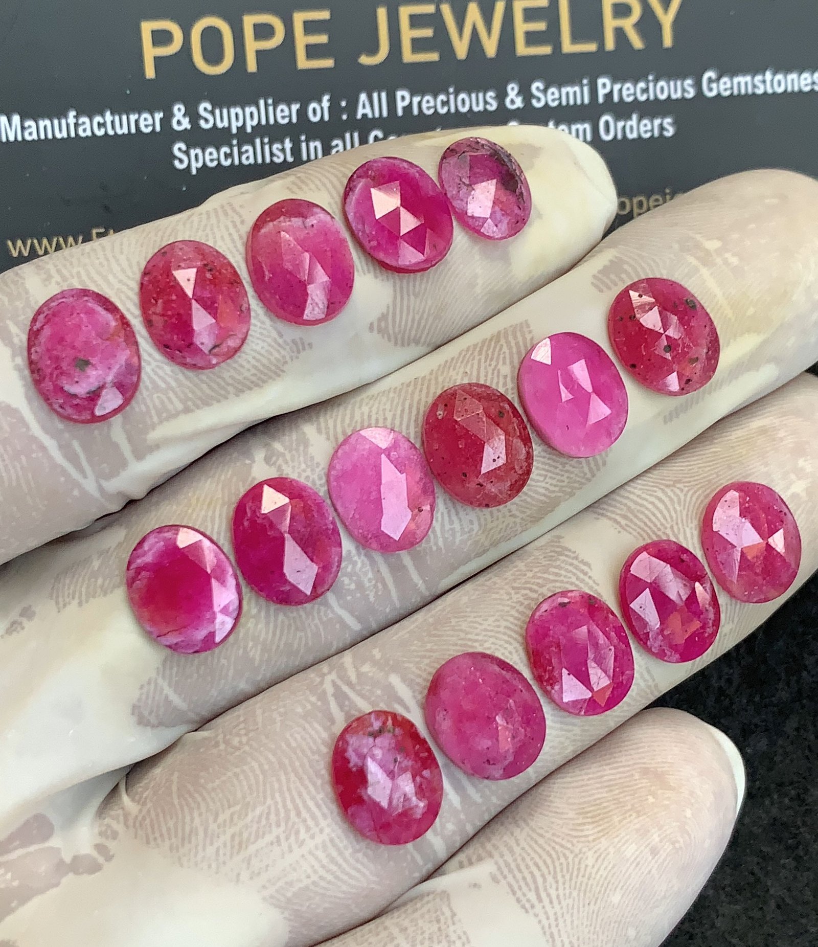 Natural Thailand Pink Sapphire Gemstone Rose Cut Oval Shape High Quality Loose Gemstones For Jewelry Making 10x8 MM Size 16 Pcs V4390 - Image 2