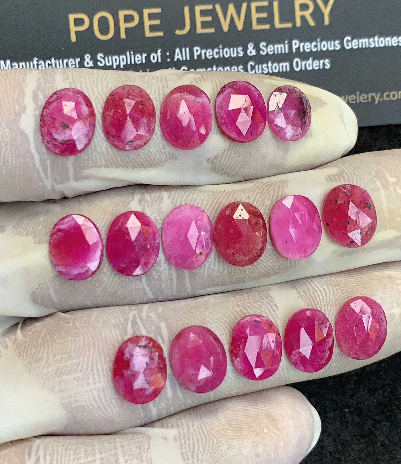 Natural Thailand Pink Sapphire Gemstone Rose Cut Oval Shape High Quality Loose Gemstones For Jewelry Making 10x8 MM Size 16 Pcs V4390