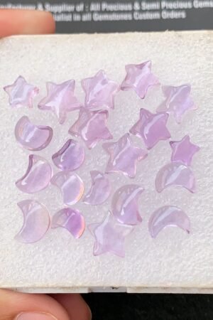 Natural Amethyst Gemstone Smooth Mix Shape Cabochon High Quality Loose Gemstones For Jewelry Making 7-10 MM Size 20 Pcs V4272