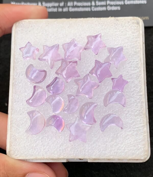 Natural Amethyst Gemstone Smooth Mix Shape Cabochon High Quality Loose Gemstones For Jewelry Making 7-10 MM Size 20 Pcs V4272