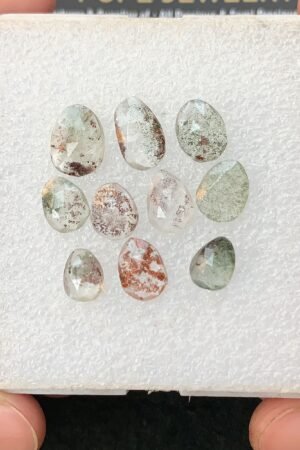 Natural Herkimer Lodolite Gemstone Rose Cut Fancy Shape Cabochon High Quality Loose Gemstones For Jewelry Making 8-12 MM Size 10 Pcs V4273