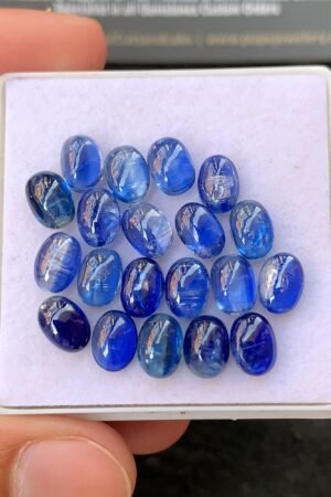 Natural Blue Kyanite Gemstone Smooth Oval Shape Cabochon High Quality Loose Gemstones For Jewelry Making 7x5 MM Size 20 Pcs V4276
