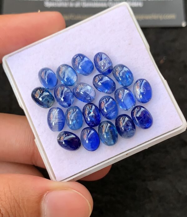 Natural Blue Kyanite Gemstone Smooth Oval Shape Cabochon High Quality Loose Gemstones For Jewelry Making 7x5 MM Size 20 Pcs V4276 - Image 2