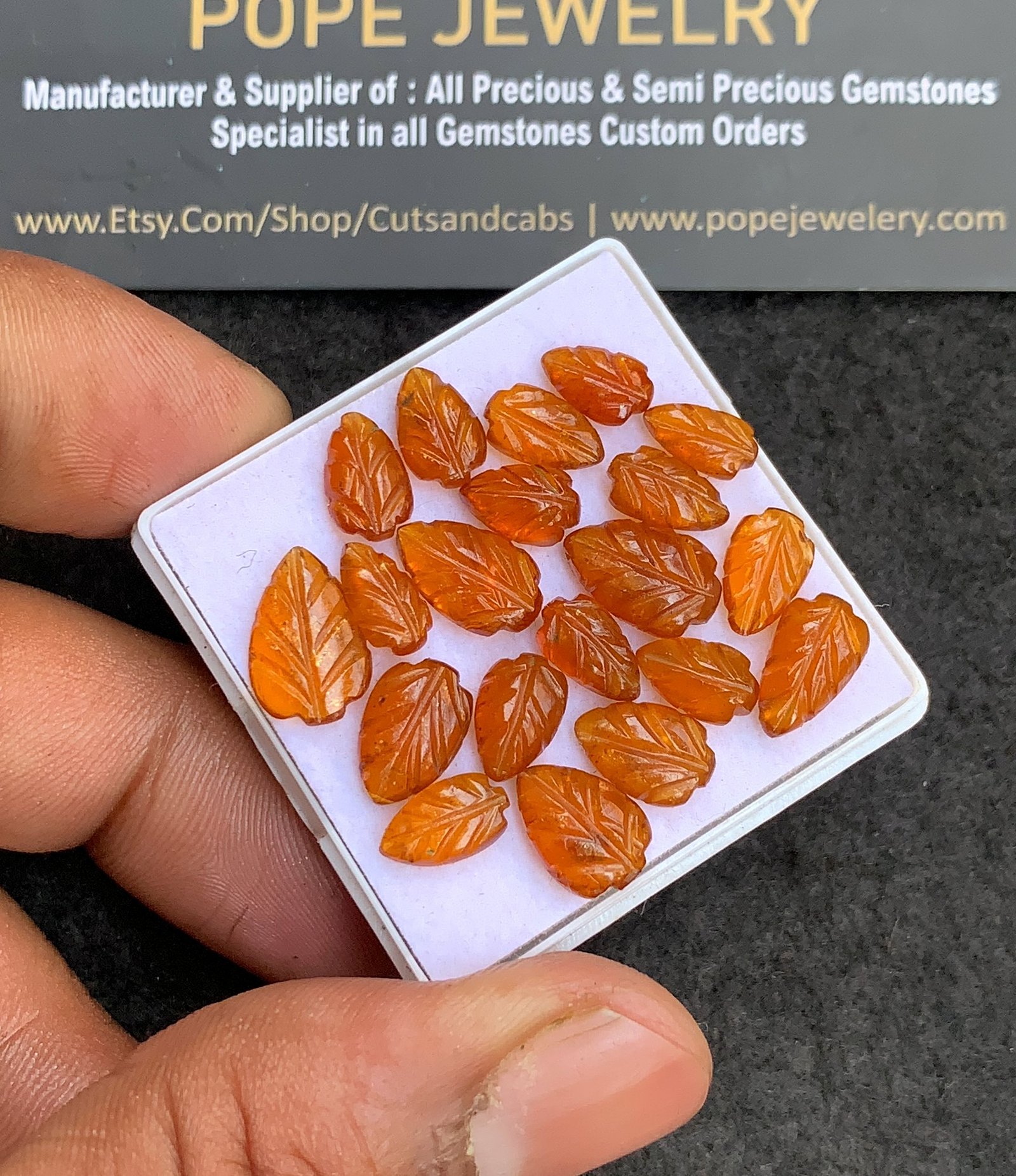Natural Orange Kyanite Gemstone Hand Carved Leaf Shape High Quality Loose Gemstones For Jewelry Making 8-12 MM Size 20 Pcs V4398 - Image 2