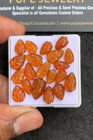Natural Orange Kyanite Gemstone Hand Carved Leaf Shape High Quality Loose Gemstones For Jewelry Making 9-13 MM Size 20 Pcs V4399