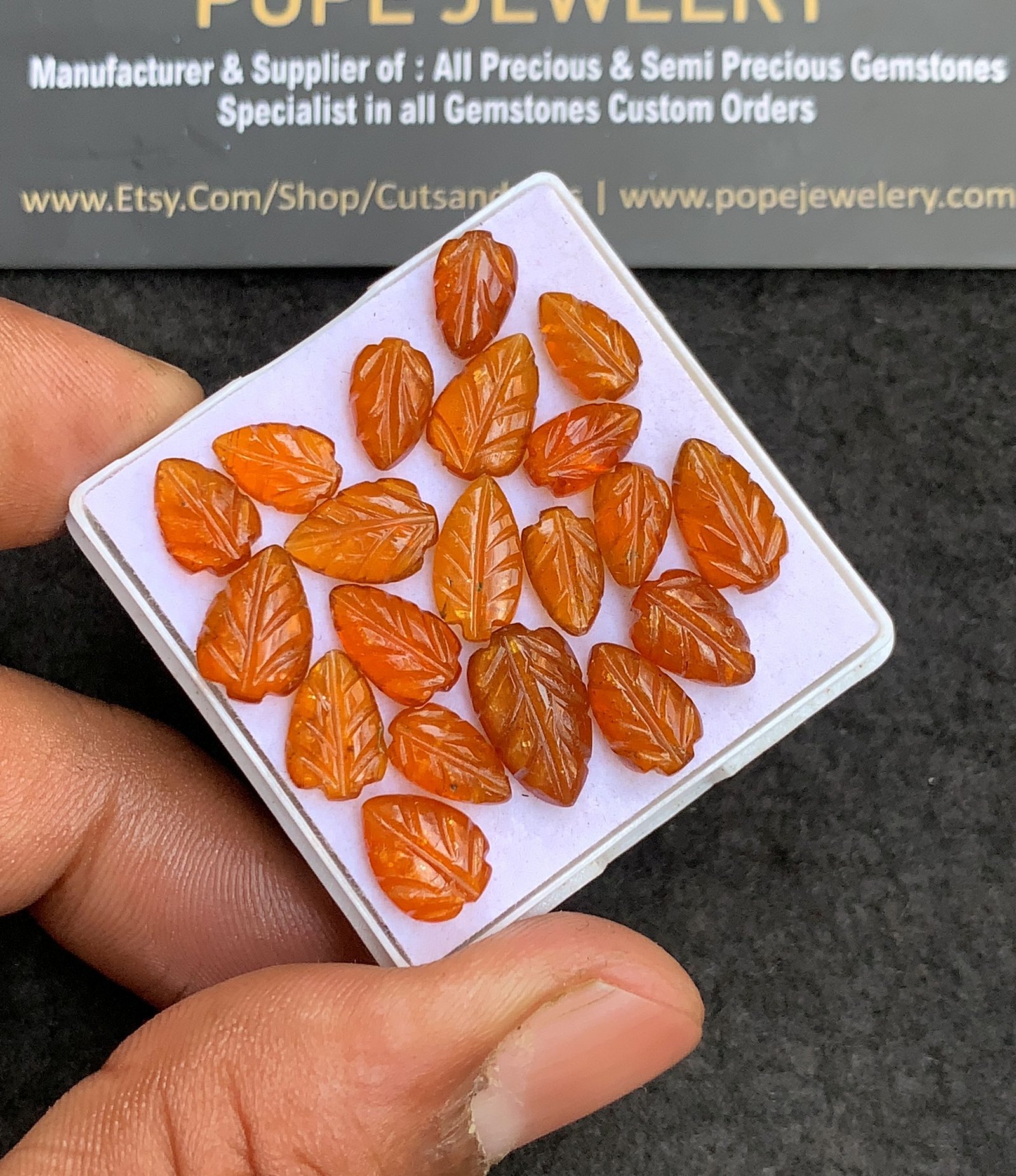 Natural Orange Kyanite Gemstone Hand Carved Leaf Shape High Quality Loose Gemstones For Jewelry Making 9-13 MM Size 20 Pcs V4399 - Image 2