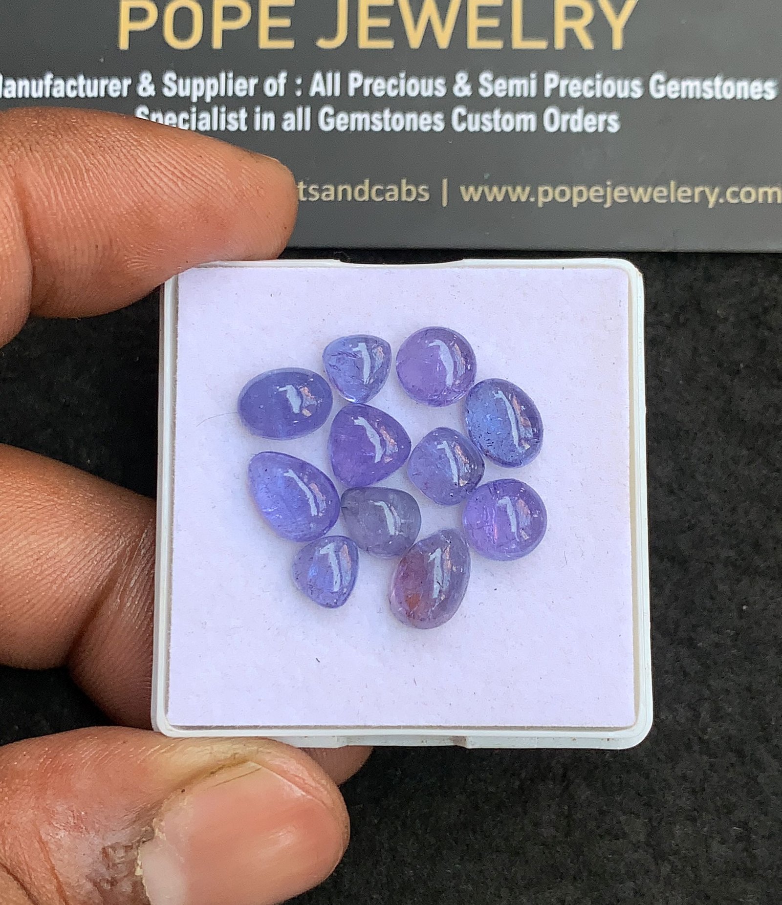 Natural Tanzanite Gemstone Smooth Mix Shape Cabochon High Quality Loose Gemstones For Jewelry Making 6-9 MM Size 11 Pcs V4400