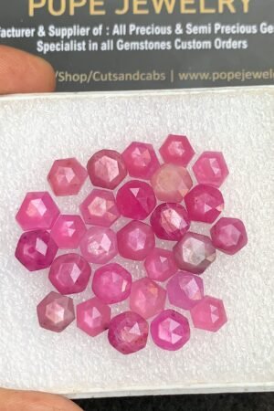Natural Silky Sapphire Gemstone Rose Cut Mix Shape Cabochon High Quality Loose Gemstones For Jewelry Making 6-7 MM Size 27 Pcs V4403