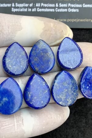 Natural Lapis Lazuli Gemstone Smooth Pear Shape Cabochon High Quality Loose Gemstones For Jewelry Making 19-20 MM Size 7 Pcs V4411