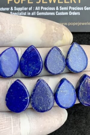 Natural Lapis Lazuli Gemstone Smooth Pear Shape Cabochon High Quality Loose Gemstones For Jewelry Making 16-18 MM Size 8 Pcs V4412