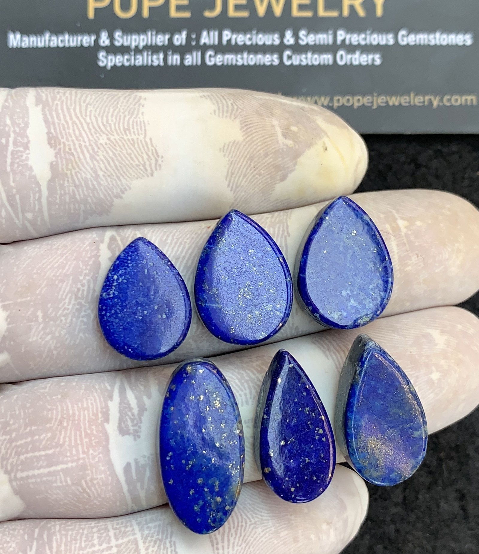 Natural Lapis Lazuli Gemstone Smooth Mix Shape Cabochon High Quality Loose Gemstones For Jewelry Making 16-22 MM Size 6 Pcs V4413