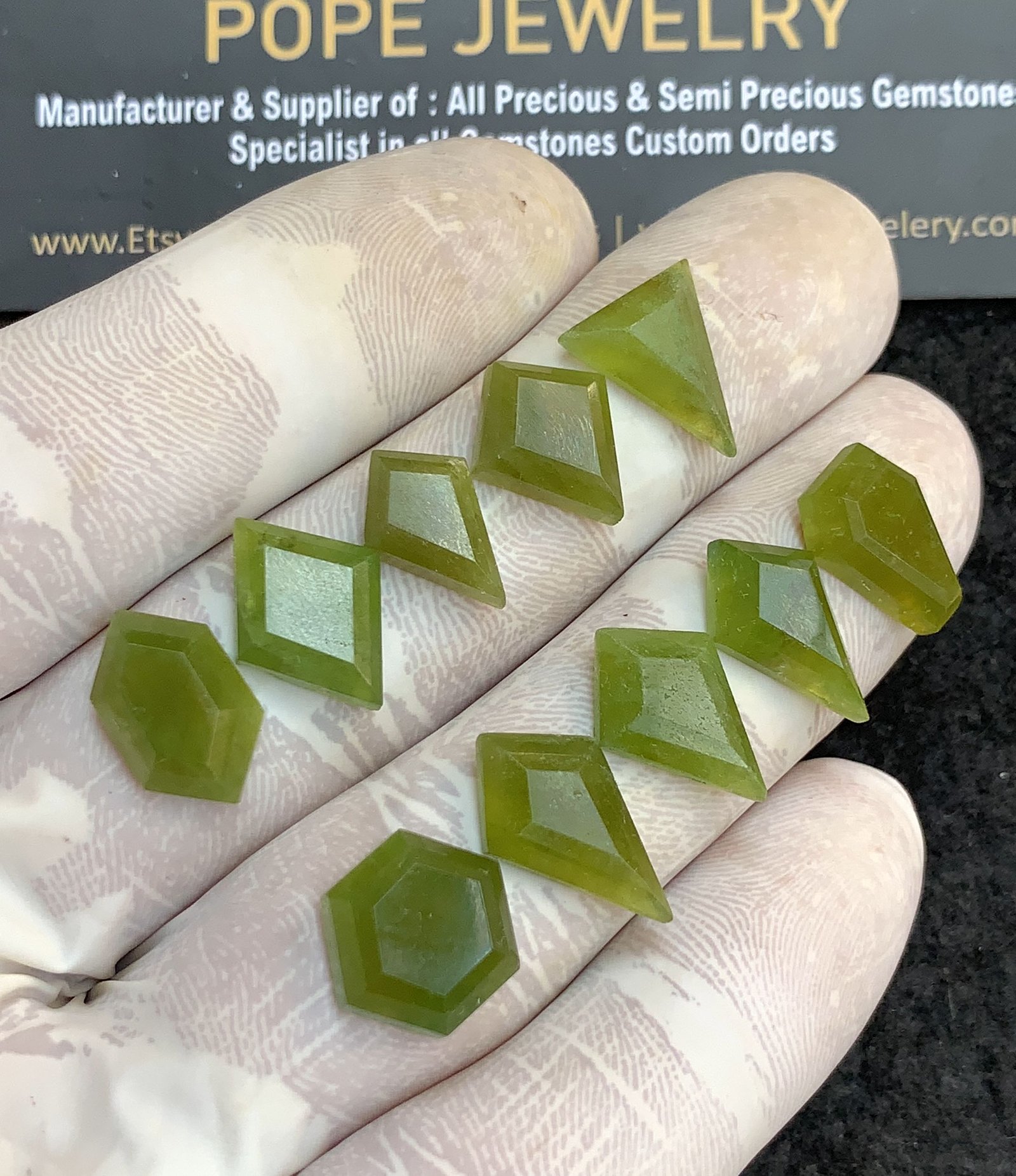 Natural Vesuvianite Gemstone Step Cut Mix Shape Cabochon High Quality Loose Gemstones For Jewelry Making 11-16 MM Size 10 Pcs V4418 - Image 2
