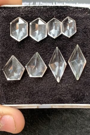Natural Crystal Gemstone Step Cut Mix Shape Cabochon High Quality Loose Gemstones For Jewelry Making 14-20 MM Size 4 Pair V4283