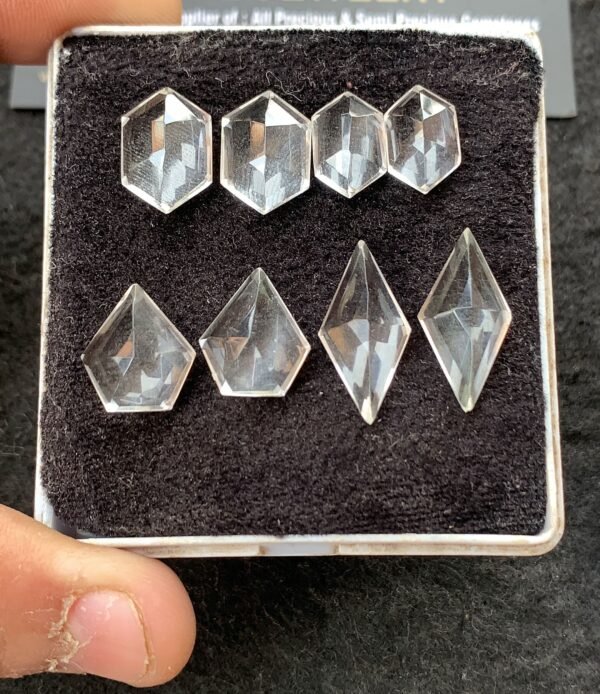 Natural Crystal Gemstone Step Cut Mix Shape Cabochon High Quality Loose Gemstones For Jewelry Making 14-20 MM Size 4 Pair V4283