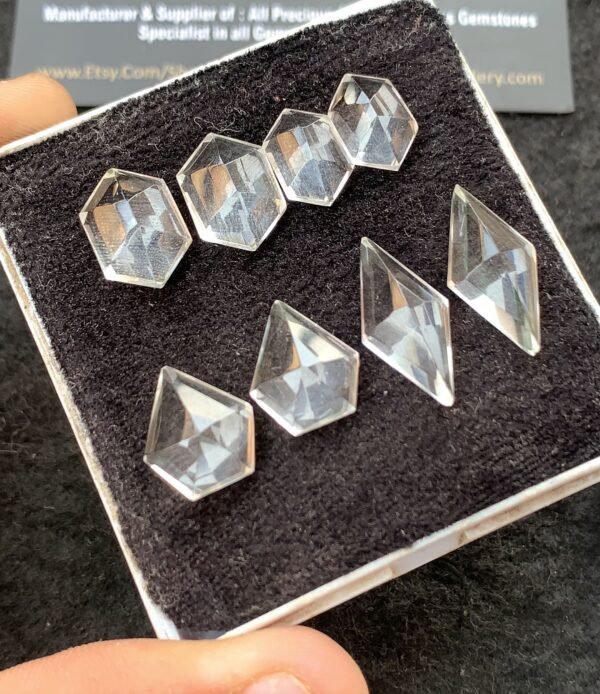 Natural Crystal Gemstone Step Cut Mix Shape Cabochon High Quality Loose Gemstones For Jewelry Making 14-20 MM Size 4 Pair V4283 - Image 2