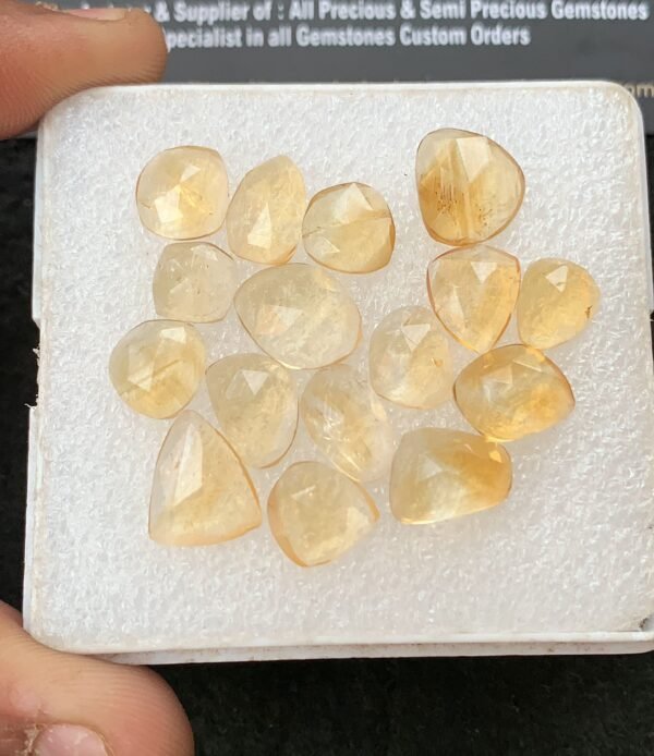 Natural Citrine Gemstone Rose Cut Mix Shape Cabochon High Quality Loose Gemstones For Jewelry Making 8-13 MM Size 16 Pcs V4287