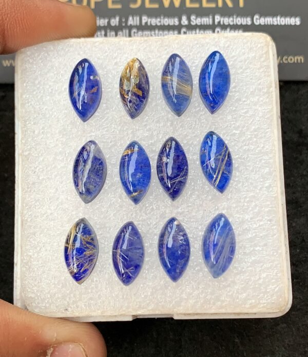 Natural Lapis Lazuli Doublet Gemstone Smooth Marquise Shape Cabochon High Quality Loose Gemstones For Jewelry Making 13x7 MM Size 12 Pcs V4292
