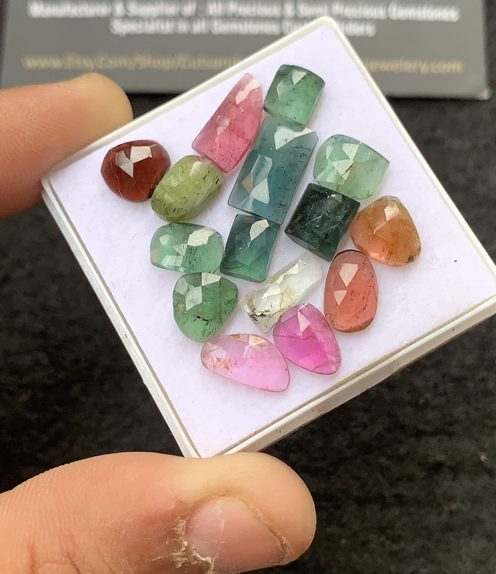 Natural Tourmaline Gemstone Rose Cut Mix Shape Cabochon High Quality Loose Gemstones For Jewelry Making 6-12 MM Size 15 Pcs V4299 - Image 2