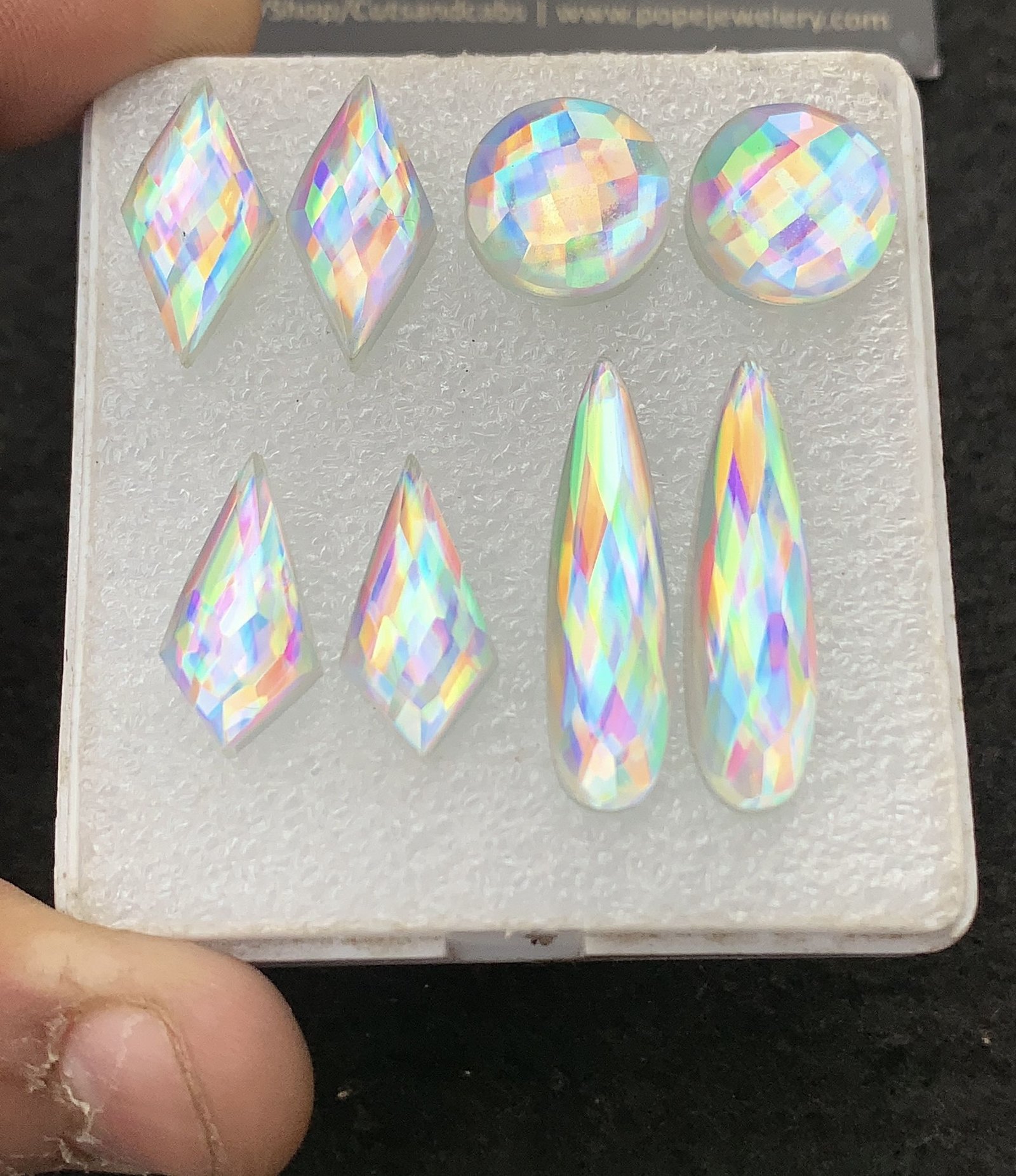 Mystic Rainbow Quartz Gemstone Step Cut Mix Cabochon High Quality Loose Gemstone Wholesalegems 14-30 MM Size 4 Pair V4301