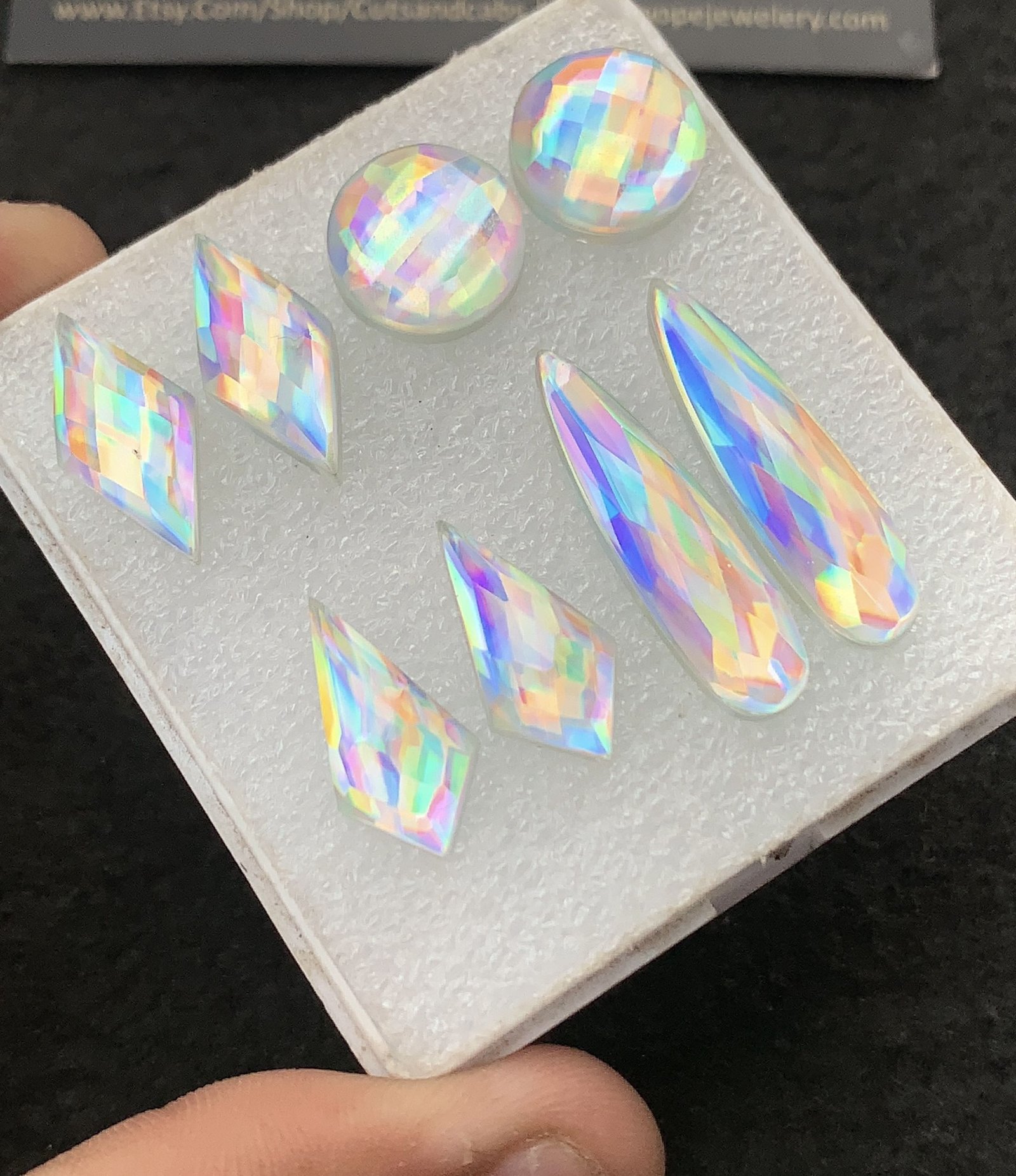 Mystic Rainbow Quartz Gemstone Step Cut Mix Cabochon High Quality Loose Gemstone Wholesalegems 14-30 MM Size 4 Pair V4301 - Image 2