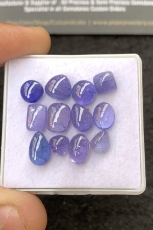 Natural Tanzanite Gemstone Smooth Mix Shape Cabochon High Quality Loose Gemstones For Jewelry Making 6-10 MM Size 12 Pcs V4308
