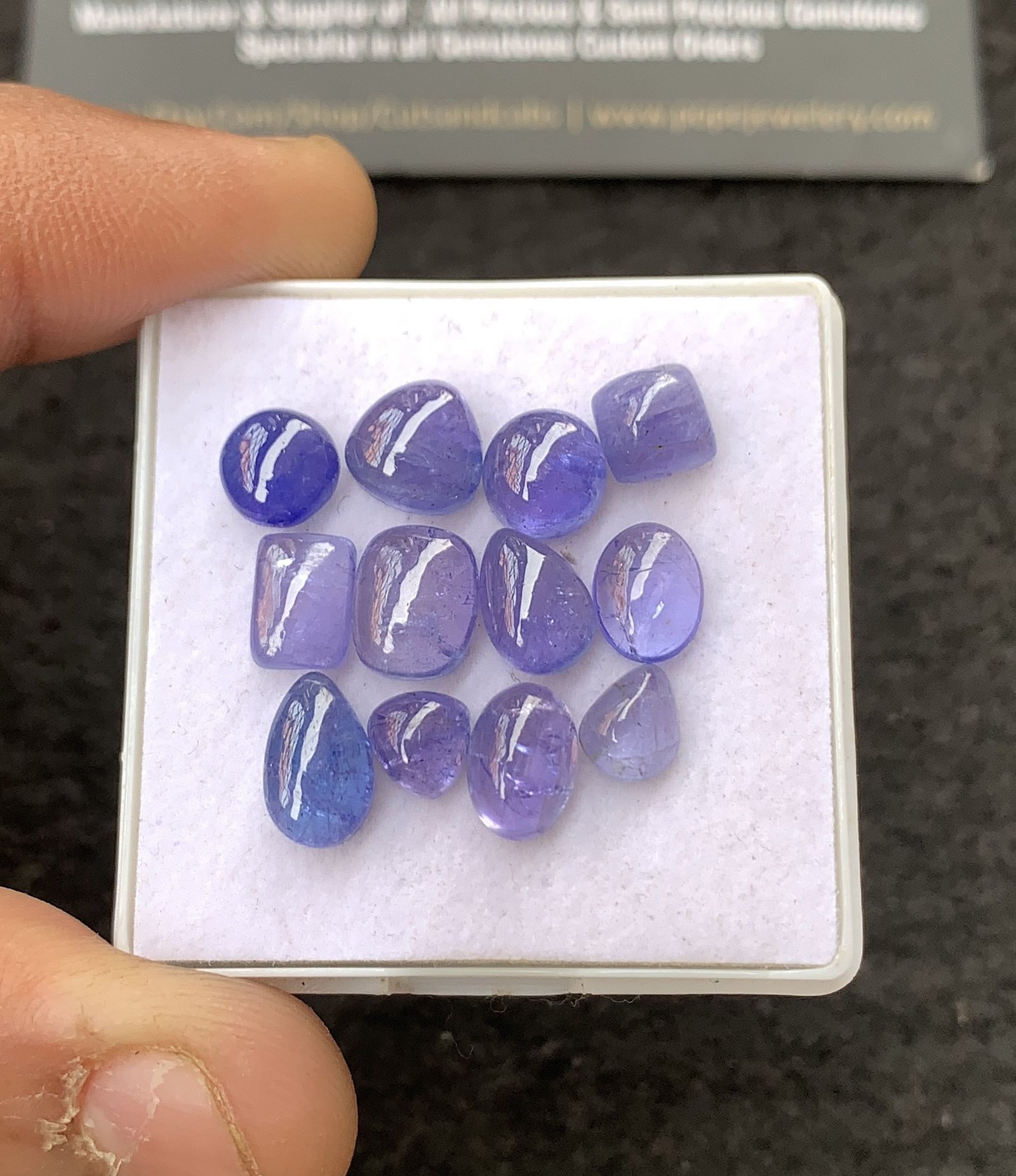 Natural Tanzanite Gemstone Smooth Mix Shape Cabochon High Quality Loose Gemstones For Jewelry Making 6-10 MM Size 12 Pcs V4308