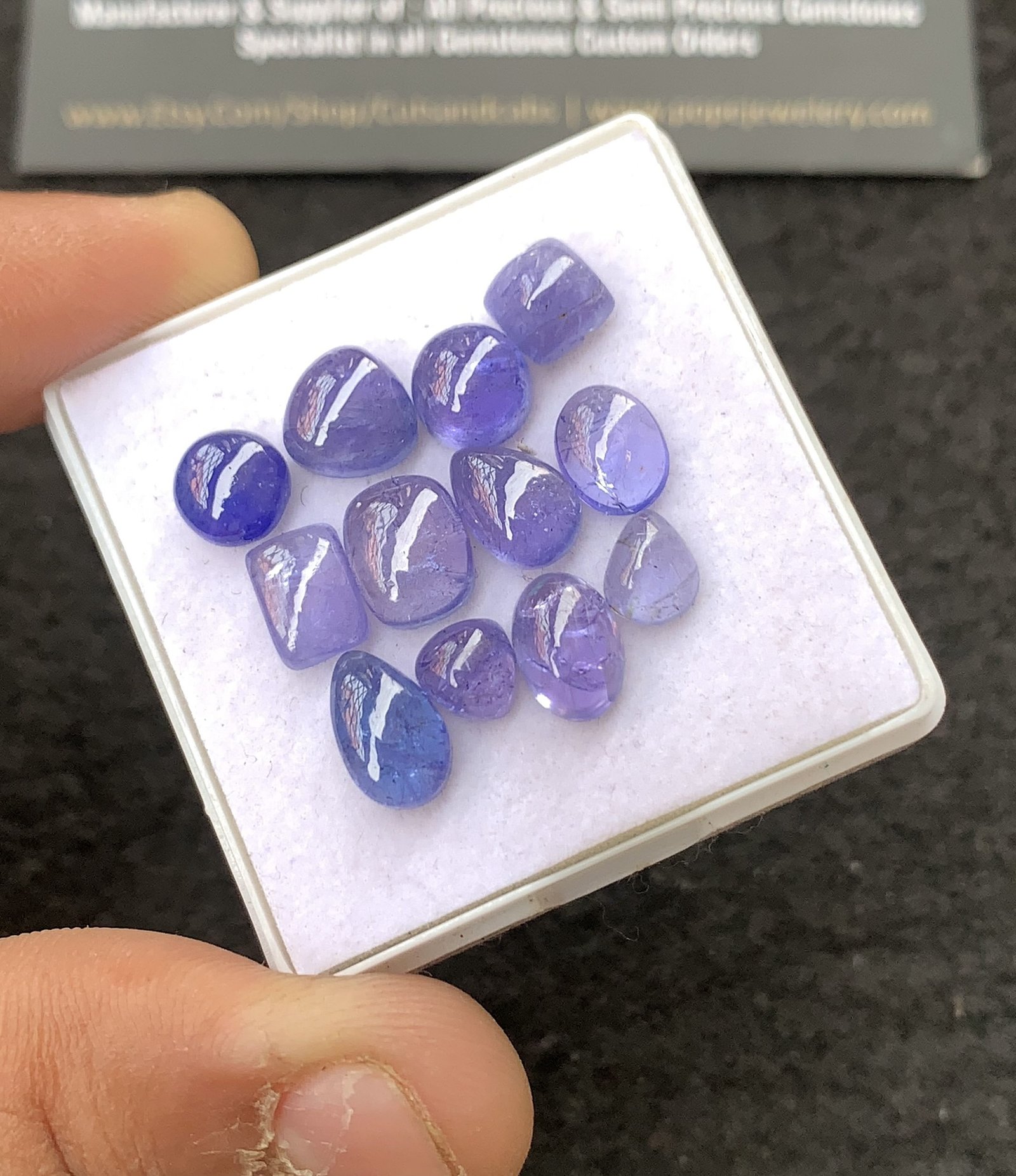 Natural Tanzanite Gemstone Smooth Mix Shape Cabochon High Quality Loose Gemstones For Jewelry Making 6-10 MM Size 12 Pcs V4308 - Image 2