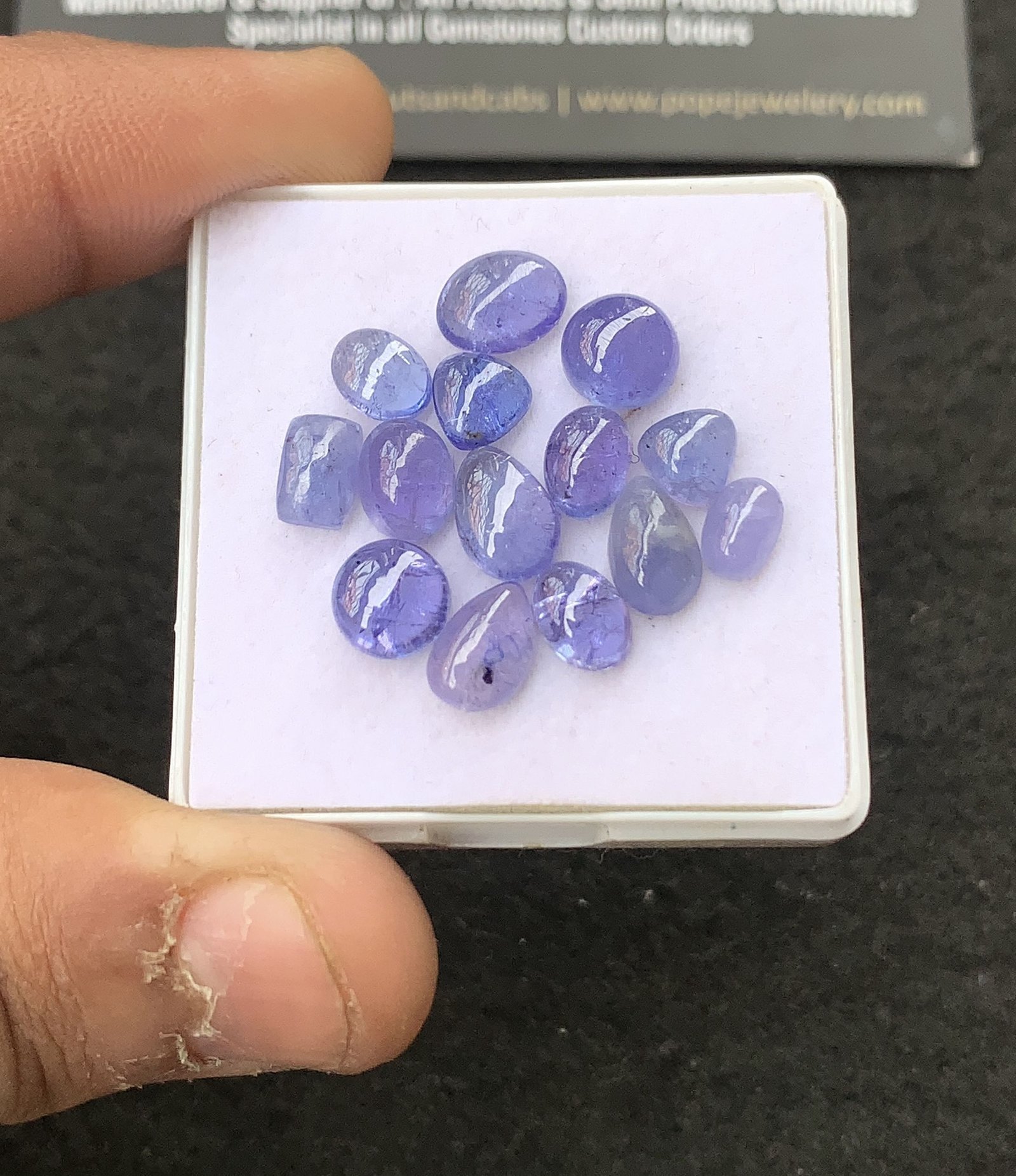 Natural Tanzanite Gemstone Smooth Mix Shape Cabochon High Quality Loose Gemstones For Jewelry Making 6-9 MM Size 14 Pcs V4309