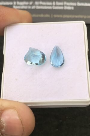 Natural Sky Blue Topaz Gemstone Faceted Cut Mix Shape High Quality Loose Gemstones For Jewelry Making 10-11 MM Size 2 Pcs V4315