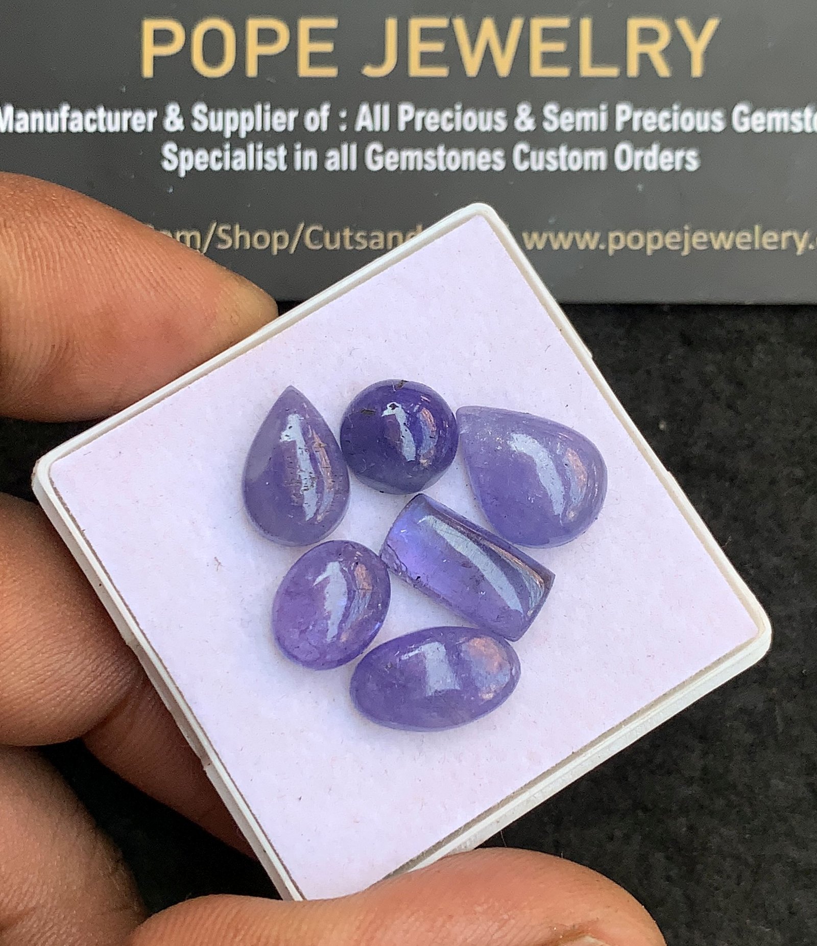 Natural Tanzanite Gemstone Smooth Mix Shape Cabochon High Quality Loose Gemstones For Jewelry Making 9-13 MM Size 6 Pcs V4422 - Image 2