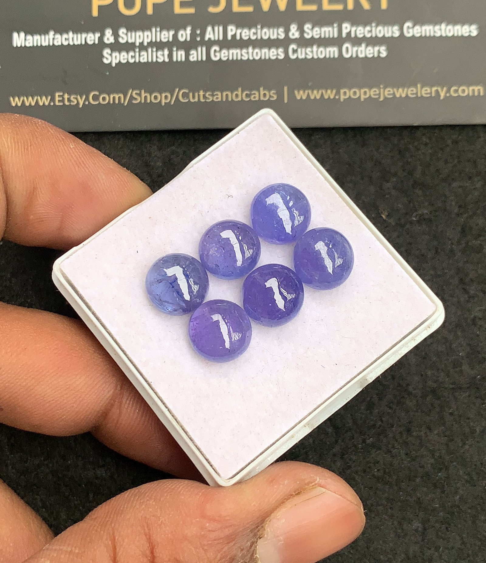 Natural Tanzanite Gemstone Smooth Round Shape Cabochon High Quality Loose Gemstones For Jewelry Making 9 MM Size 6 Pcs V4423 - Image 2