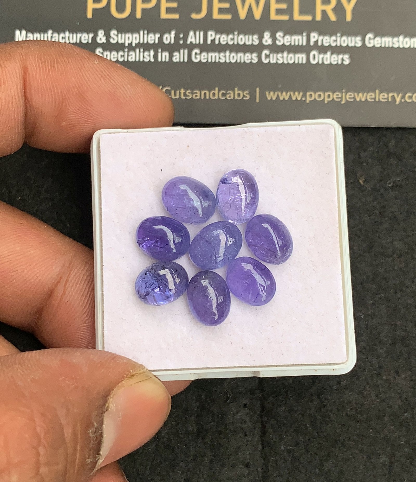 Natural Tanzanite Gemstone Smooth Oval Shape Cabochon High Quality Loose Gemstones For Jewelry Making 9x7 MM Size 8 Pcs V4424
